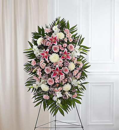 Pink &amp;amp; White Sympathy Standing Spray