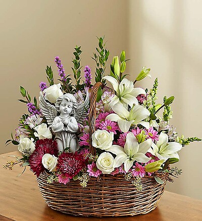 Heavenly Angel&amp;trade; Lavender and White Basket