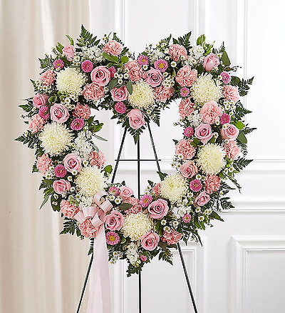 Always Remember&amp;trade; Floral Heart Tribute- Pink